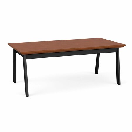 LESRO Newport Coffee Table Metal Frame 20x40in High Pressure Laminate Top, Black, Blossom Cherry top NP0840